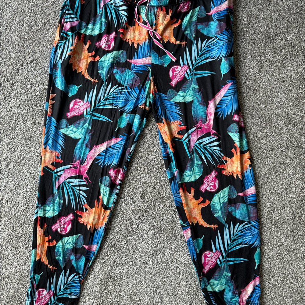 Tropical Print Jurassic world  Jogger PJ pajamas Pants
